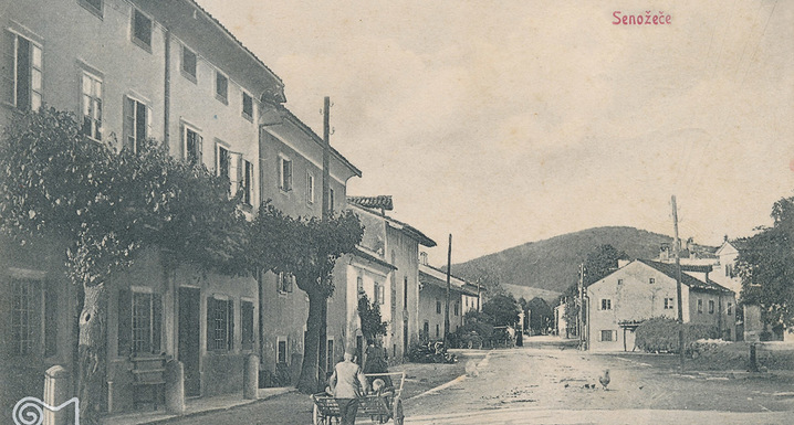 Razglednica Senožeče (hrani Goriški muzej)